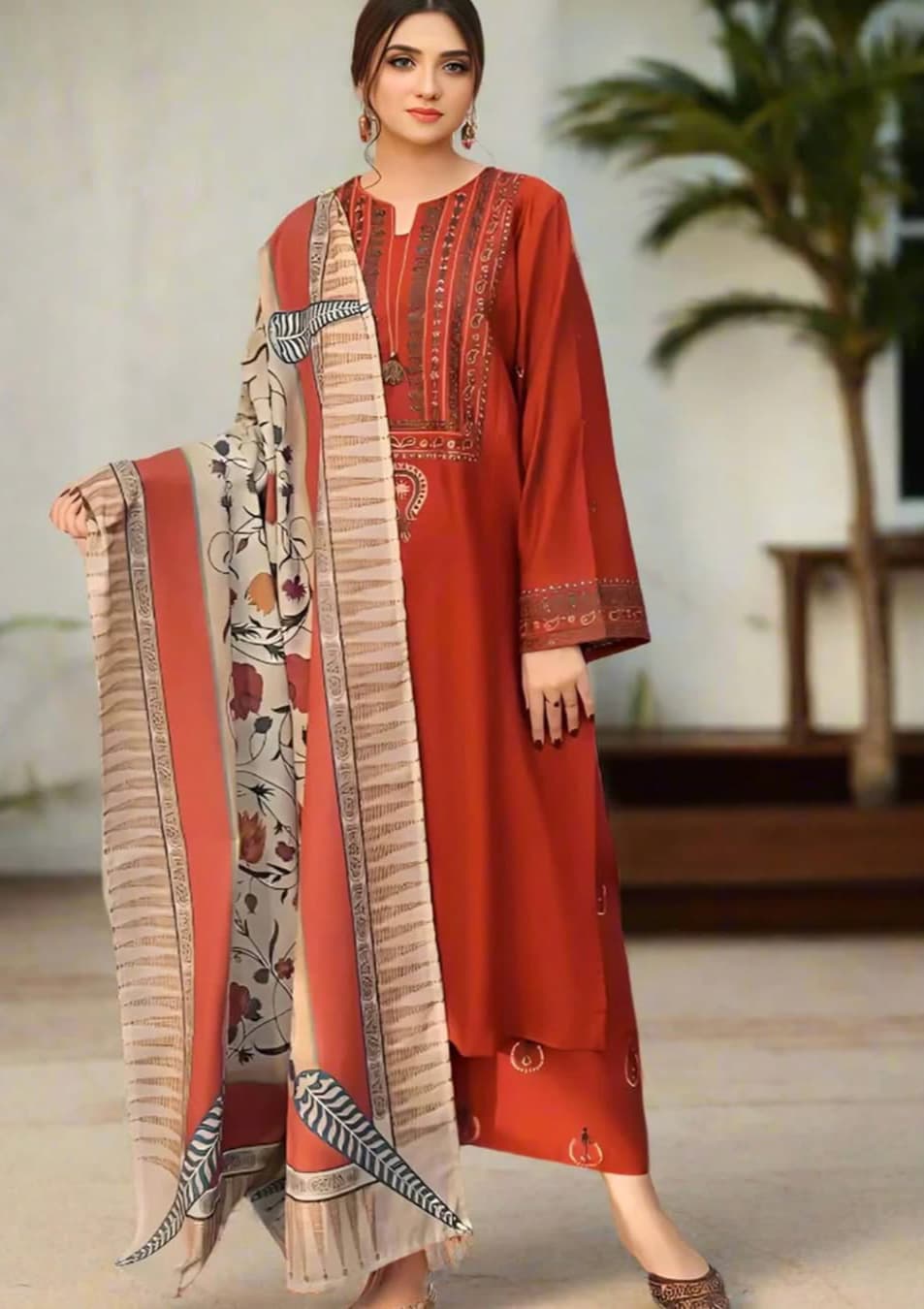Ayat - 3PC Embroidered Ensemble with Digital Dupata
